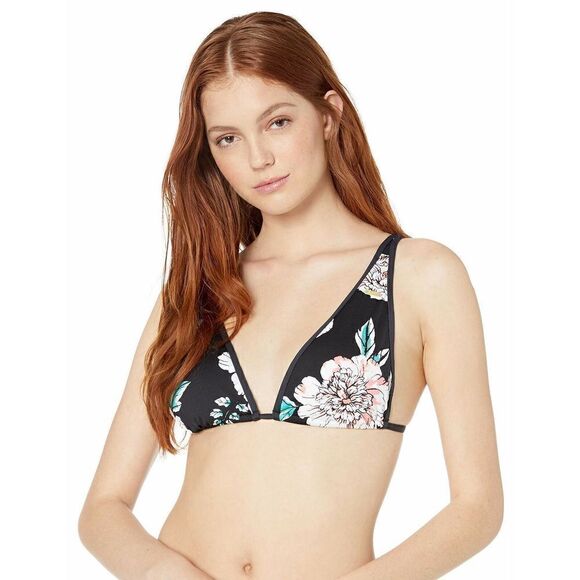 1660 ROXY Juniors' Surfin Love Elongated Tri Top, Anthracite BLACK FLORAL S new - Picture 1 of 1